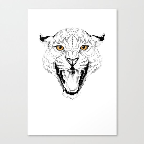 Leopard (black stroke version for t-shirts) Canvas Print