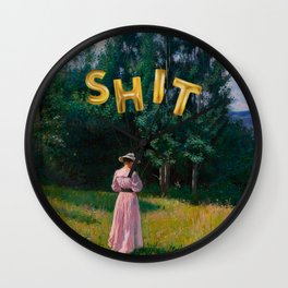 How's it going? Wall Clock | Watercolor, Shit, Collage, Women, Curated, Digital, Vintage, Landscape, Modern, Painting 