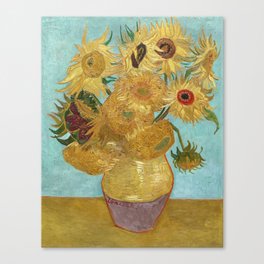 Vase with Twelve Sunflowers Canvas Print