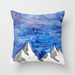 Watercolour mountains Throw Pillow