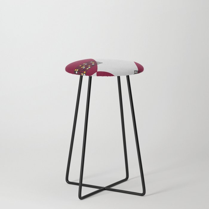 Abstract shapes color grid 1 Counter Stool
