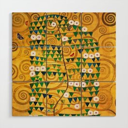 Gustav Klimt Golden Tree of Life with Jewels stoclet frieze portrait floral painting Wood Wall Art