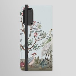 Border in chinoiserie style with storks and peonies. Vintage.  Android Wallet Case