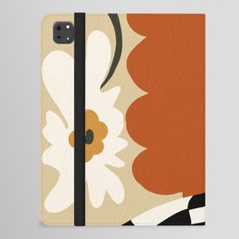Vintage matisse floral check  iPad Folio Case | Graphicdesign, Botanical, Midcenturymodern, Terracotta, Black and White, Floral, Midcentury, Abstract, Funny, Boho 