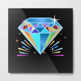 Diamond Gem Jewelry Metal Print