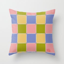 Squares of Wool Sweaters Throw Pillow