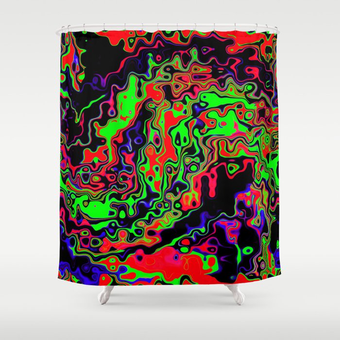 Toxic Waste Psychedelic Rave Spill Shower Curtain