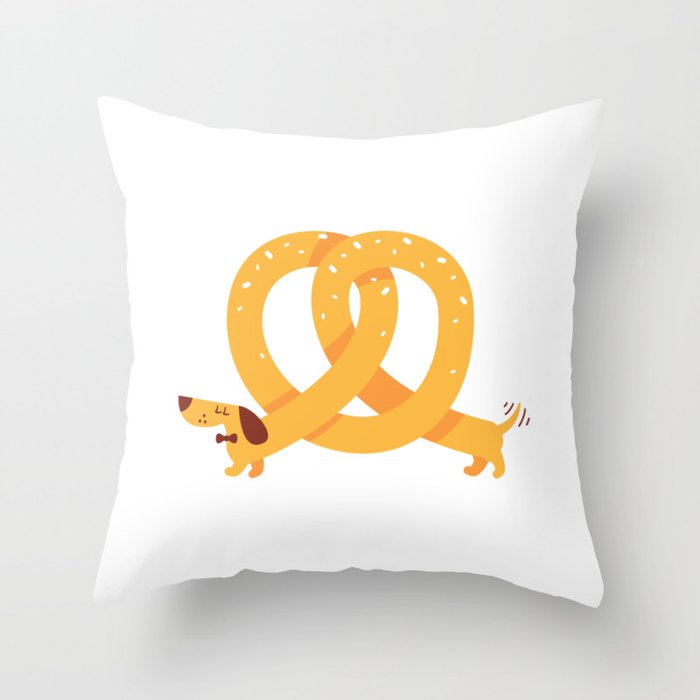 Pretzel Dog Throw Pillow