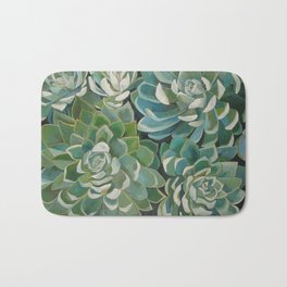 Restoring Bath Mat | Green, Nature, Realism, Painting, Succulents, Acrylic 