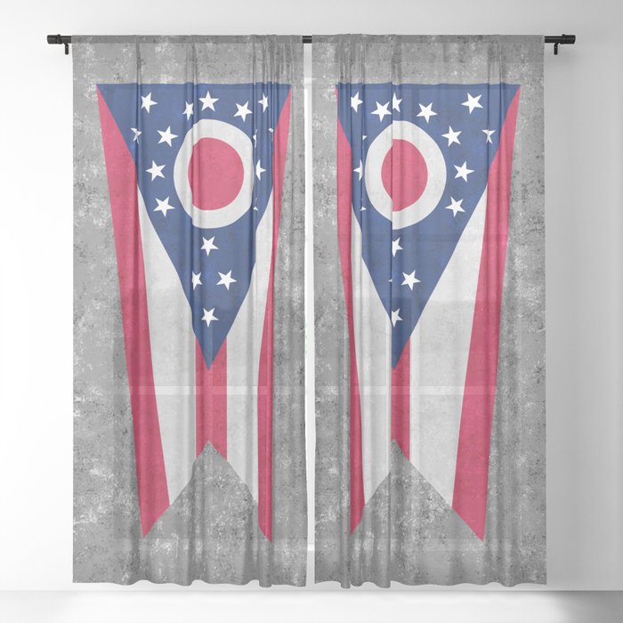 Flag of Ohio Sheer Curtain