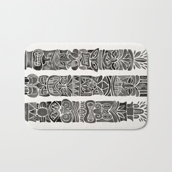 Tiki Totems – Black Bath Mat