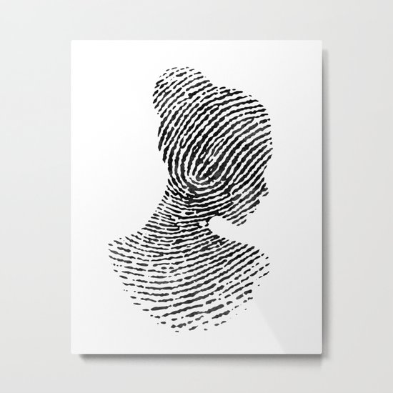 Fingerprint Silhouette Portrait No.1 Metal Print