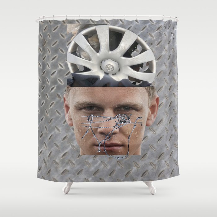 Barbed Wire Face Shower Curtain