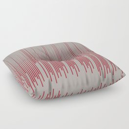 Red and Gray Minimal Frequency Line Art Pattern 2021 Color of the Year Satin Paprika and Satin Drift Floor Pillow
