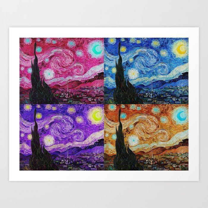 The Starry Night La Nuit étoilée oiloncanvas postimpressionist