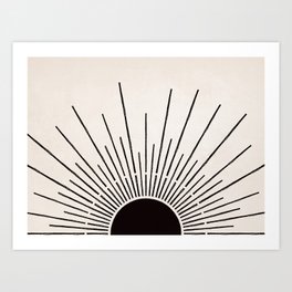 Boho Sun no. 5 Black Art Print