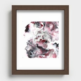 Black, White, & Red Pour Recessed Framed Print