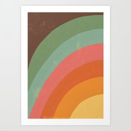 Mid century rainbow Art Print