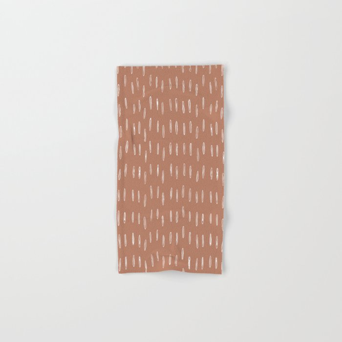 Boho Raindrops Abstract Pattern, Terracotta Hand & Bath Towel