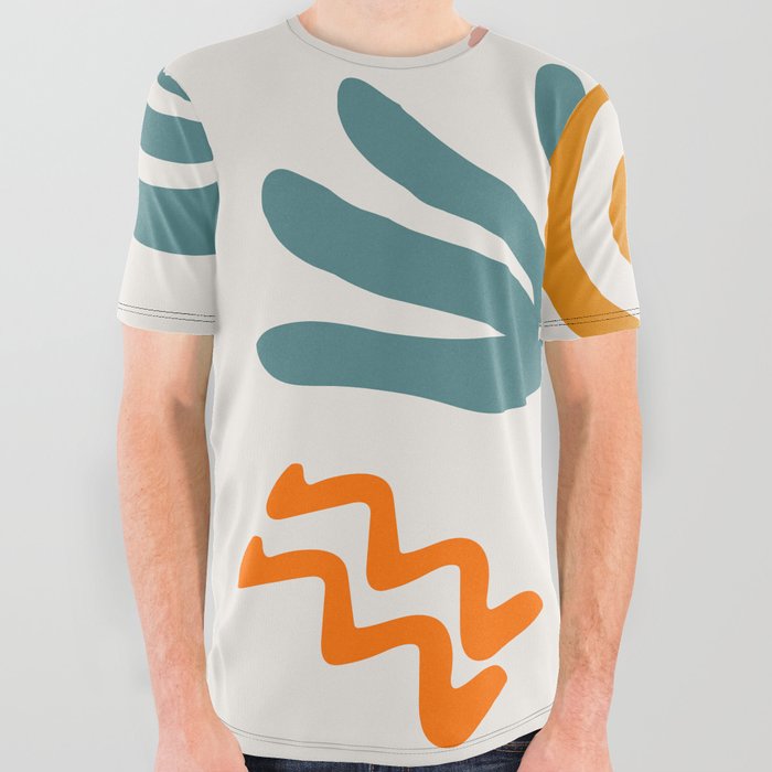 Nordic Shapes Abstract All Over Graphic Tee