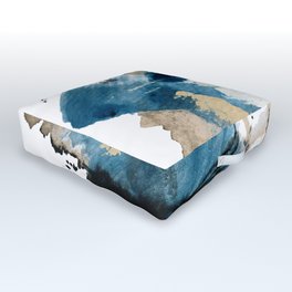 You are an Ocean - abstract India Ink & Acrylic in blue, gray, brown, black and white Outdoor Floor Cushion
