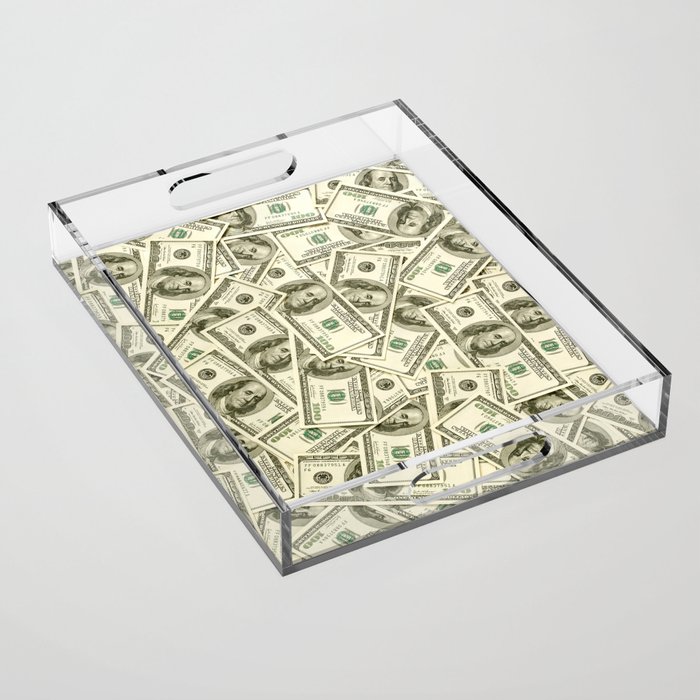 100 dollar bills Acrylic Tray