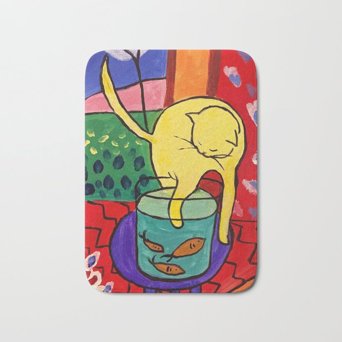 Cat with Red Fish- Henri Matisse Bath Mat