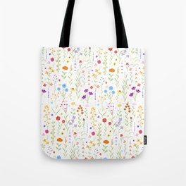 colorful spring  wildflower pattern 2021 Tote Bag