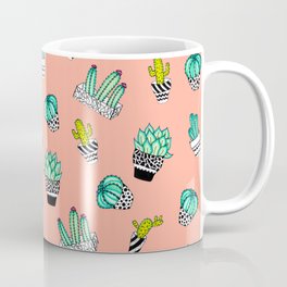 Summer Watercolor Cactus Modern Coral Pattern Mug