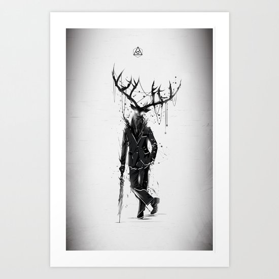 A Fine Lunch Sketch Art Print