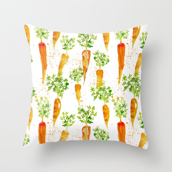 Crazed Carrots Throw Pillow