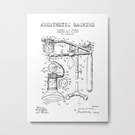 Vintage Anesthesia Gas Machine Metal Print