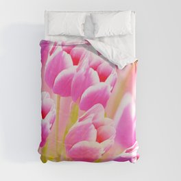 Pink Tulip Flower Bouquet - Spring Mood #decor #society6 #buyart Duvet Cover