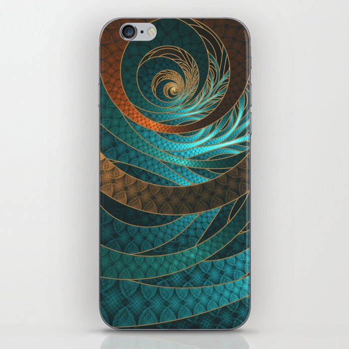 Beautiful Corded Leather Turquoise Fractal Bangles iPhone Skin