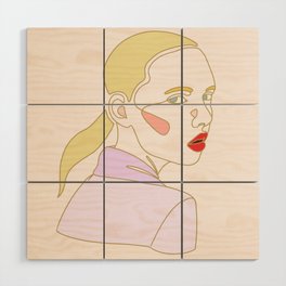 Woman in purple Wood Wall Art