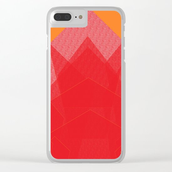 Colorful Red Abstract Mountain Clear iPhone Case