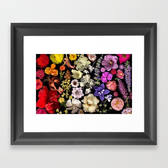 Floral Rainbow Framed Art Print