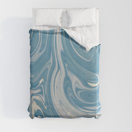 Milky blue liquify abstract Duvet Cover