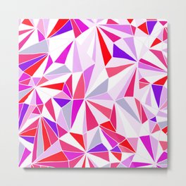 Crazy Geometry - Purple, Red & Pink Metal Print | Purple, Pattern, Good, Vibes, Summer, Tonal, Back To School, Mid Century, Geometric, Modern 