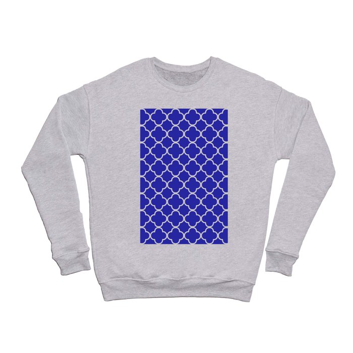 Quatrefoil (White & Navy Blue Pattern) Crewneck Sweatshirt