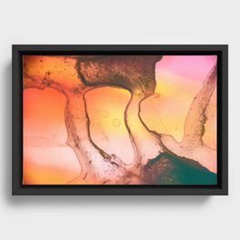 Abstract Pastel Shades Sunset Framed Canvas