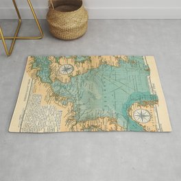 Vintage North Sea Viking & Norse Routes Map (1906) Rug