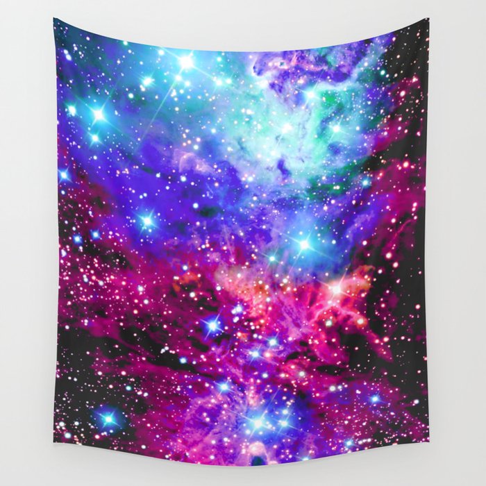 Vibrant Fox Fur Nebula Wall Tapestry