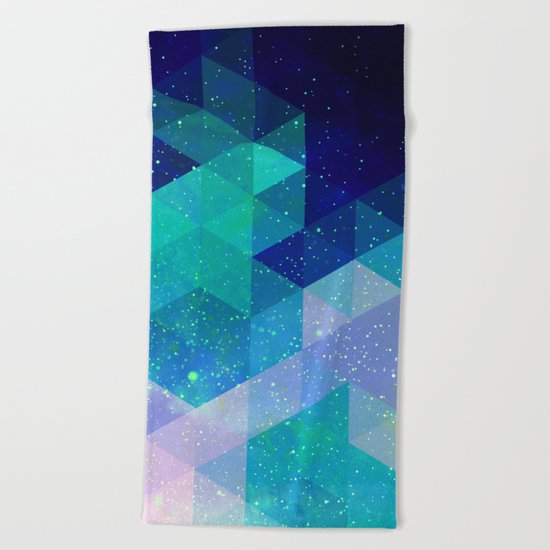 Geometric and electric Beach Towel