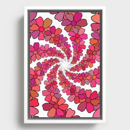 PINK Flower Kaleidoscope Framed Canvas