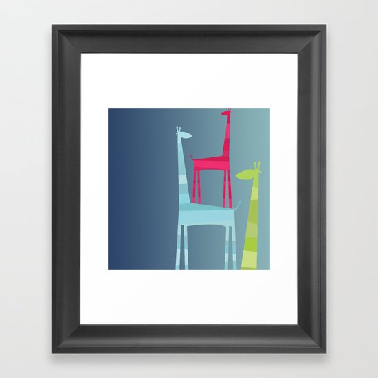Giraffe Trio Framed Art Print