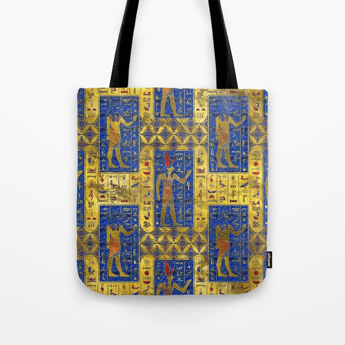 Egyptian  Gold  symbols on Lapis Lazuli Tote Bag