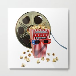 3D Movie Reel and Buttered Popcorn Metal Print | Popcorn, Film, Buttered, Polarized, Walkofstars, Bucketof, Moviereel, Stars, Digital, Butter 