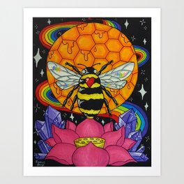 Flower of life Bee Art Print