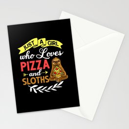Sloth Eating Pizza Delivery Pizzeria Italian Stationery Card